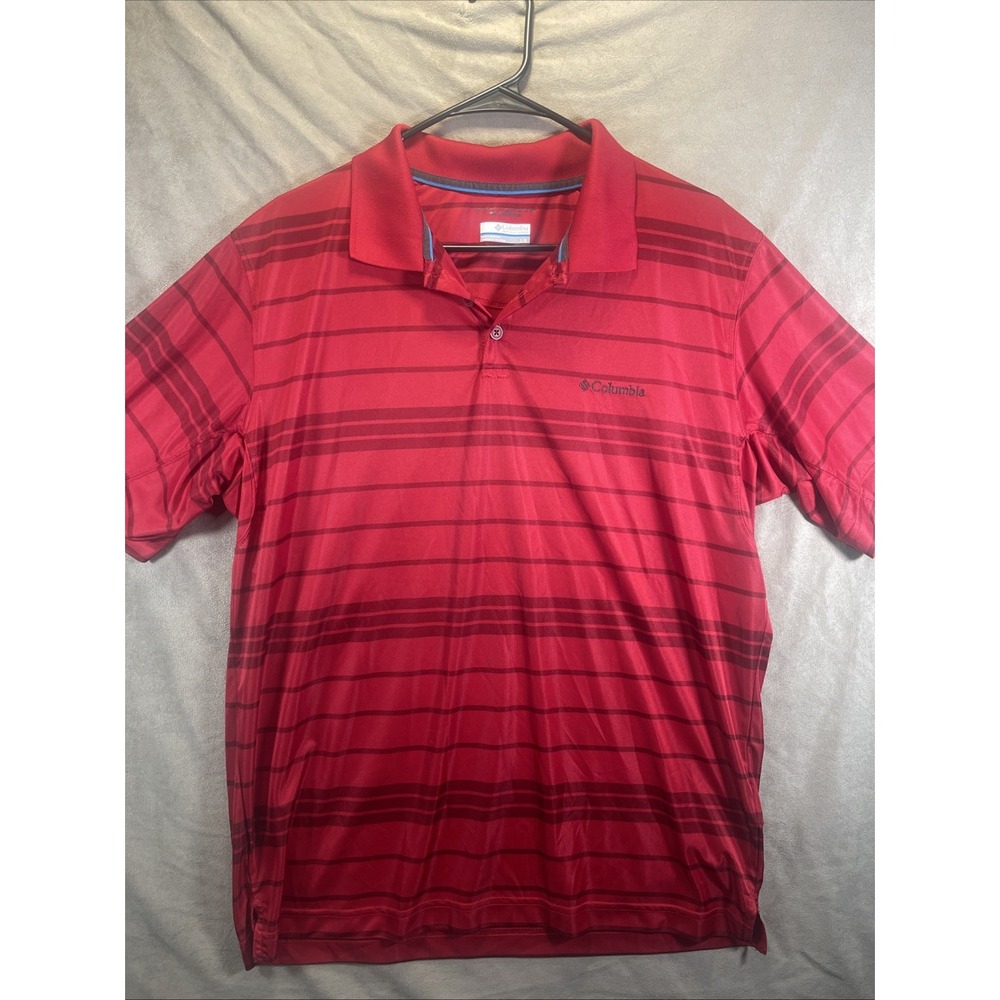 Columbia Omni Shade Polo Shirt Mens Large Red Short Sleeve Outdoors Casual